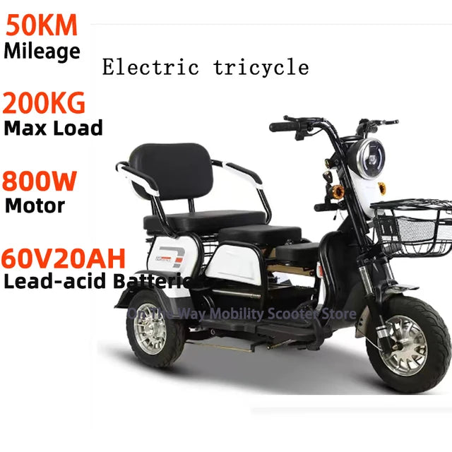 Triciclo eléctrico para personas mayores, Scooter de movilidad con reposabrazos, Scooter Eléctrico de ocio, Mini triciclo portátil pequeño para discapacitados de 3 ruedas 