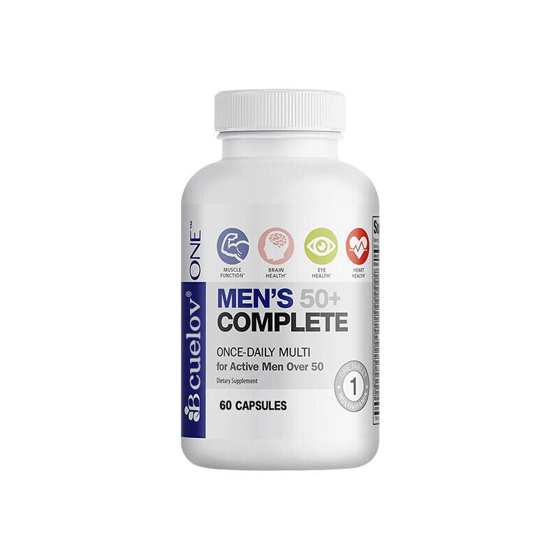 Multivitamínico completo para hombres mayores de 50 años: 30 a 120 cápsulas, apoya la salud del corazón y el cerebro 