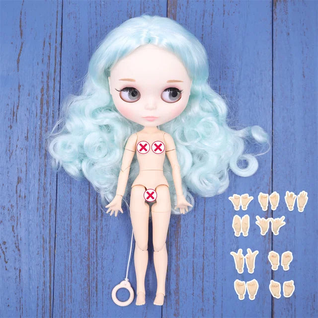 ICY DBS-Muñeca Blyth de piel blanca, cara brillante, cara mate, cuerpo articulado con juego de mano A &amp; B 1/6 bjd, maquillaje diy adecuado, precio especial 