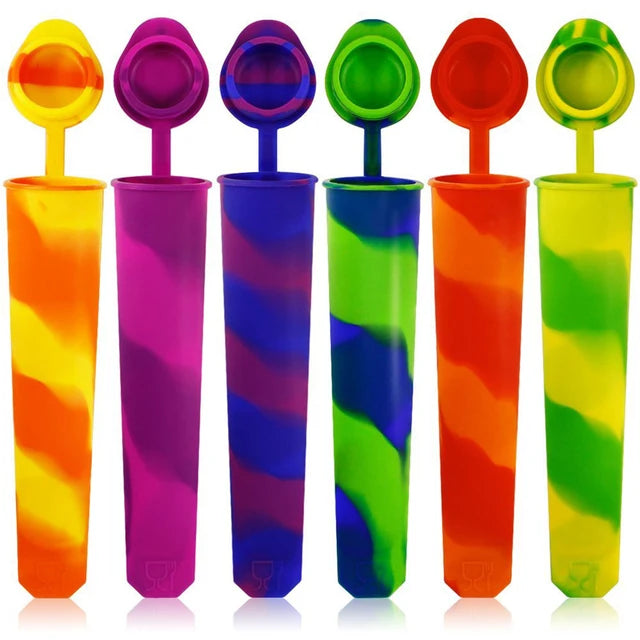 Moldes para paletas de bebé reutilizables, 6 uds., moldes para helado de silicona de calidad alimentaria, moldes para paletas multicolores, fabricante de paletas congeladas DIY 