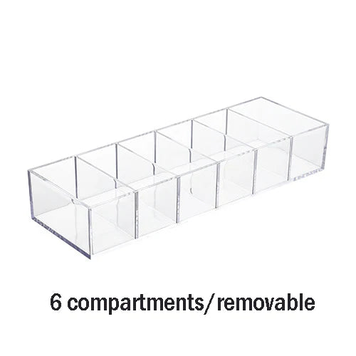 Caja de almacenamiento de cosméticos acrílica transparente, soporte para maquillaje, organizador de joyas para el hogar, cajas de almacenamiento de escritorio de plástico 