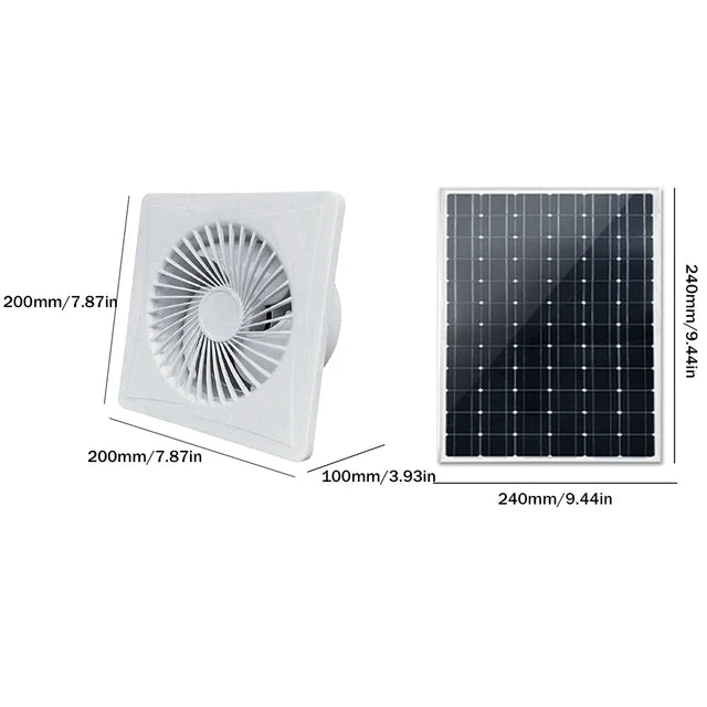 太阳能 12V 抽气换气扇 防蚊设计通风口窗壁扇通风机适用于浴室厨房卫生间