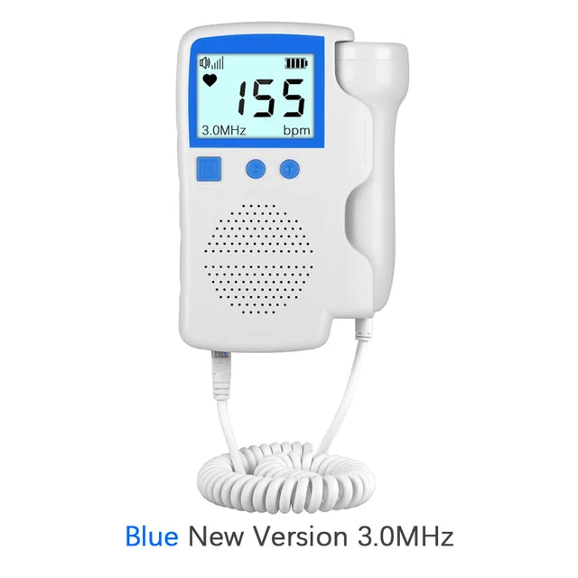 Monitor de ritmo cardíaco Fetal Doppler actualizado de 3,0 MHz, Detector de ritmo cardíaco de sonido Fetal para embarazo en casa, pantalla LCD sin radiación 