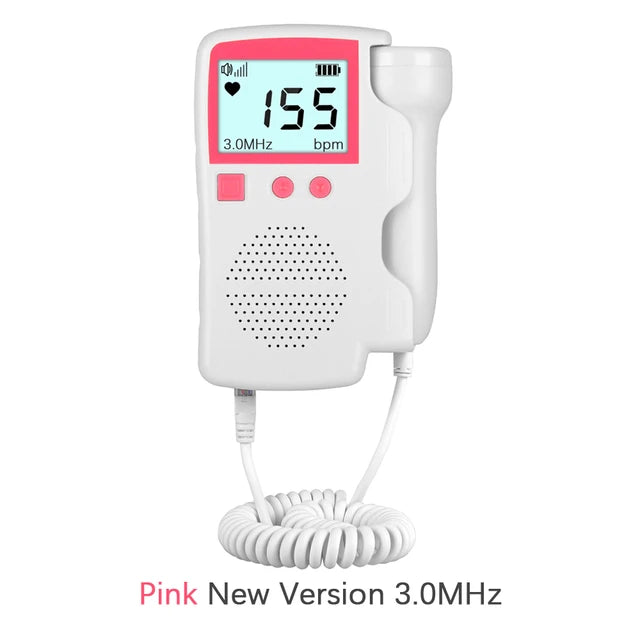 Monitor de ritmo cardíaco Fetal Doppler actualizado de 3,0 MHz, Detector de ritmo cardíaco de sonido Fetal para embarazo en casa, pantalla LCD sin radiación 