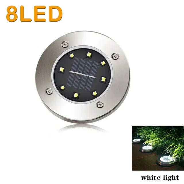 Luz de disco de energía Solar 8/20LED, luz Solar subterránea para jardín al aire libre, foco de luz de cubierta, lámpara Led Solar enterrada, decoración de jardín 