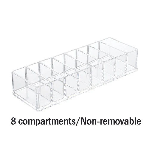 Caja de almacenamiento de cosméticos acrílica transparente, soporte para maquillaje, organizador de joyas para el hogar, cajas de almacenamiento de escritorio de plástico 