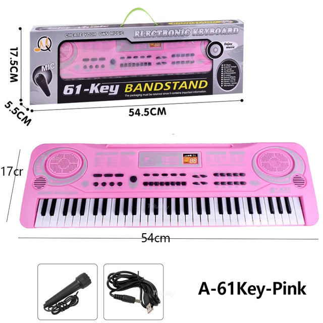 Teclado de Piano Electrónico para niños, órgano de 61 teclas con micrófono/24 teclas, juguetes educativos, instrumento Musical, regalo para niños principiantes