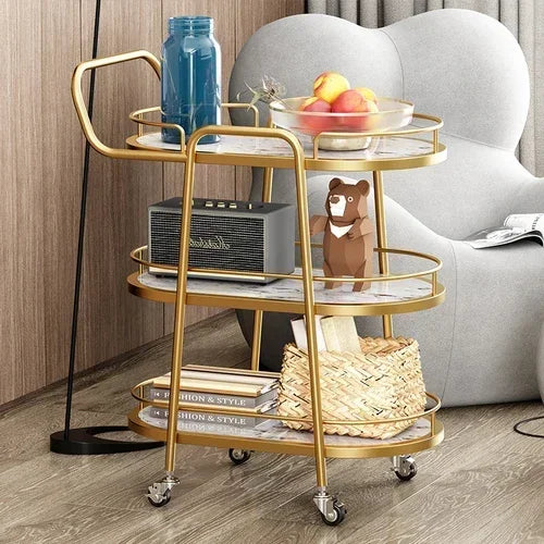 Utility Cart Trolley Bar Tables Gold Wine Cabinet Rolling Kitchen Trolley Serving Outdoor Tool Metal Cabeceros Hotel Furniture