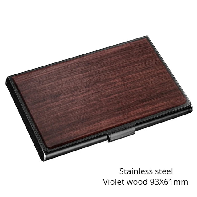 Laser Engraving Logo Black Walnut Solid Wood Business Card Box Customized Wooden Clip Personalized Cardcase Activities Gifts