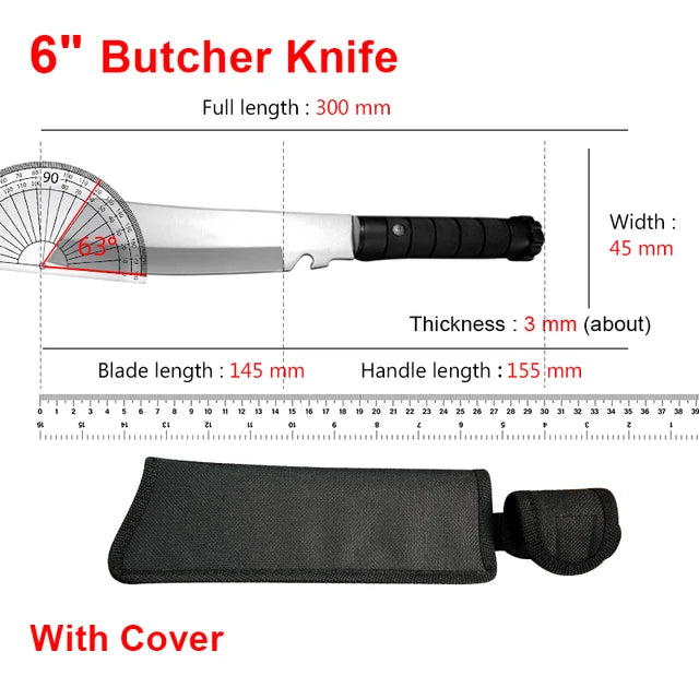 Plastic Handle Utility Knife BBQ Slicing Fish Fruit Steak Knife Hand Forge Boning Butcher Knife Chef Cleaver Kitchen Knives Tool