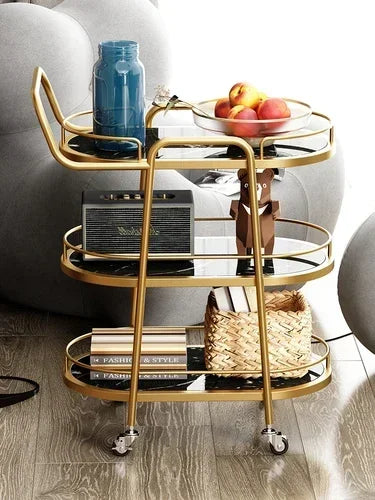 Utility Cart Trolley Bar Tables Gold Wine Cabinet Rolling Kitchen Trolley Serving Outdoor Tool Metal Cabeceros Hotel Furniture