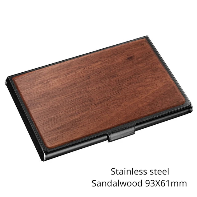 Laser Engraving Logo Black Walnut Solid Wood Business Card Box Customized Wooden Clip Personalized Cardcase Activities Gifts