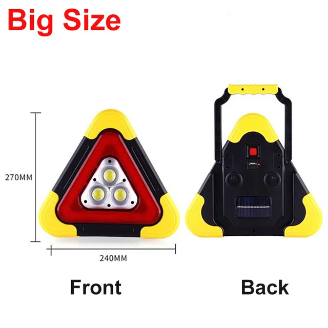 Luz de advertencia Triangular de emergencia Solar 3 en 1, lámpara de alarma de avería de emergencia de seguridad, luz Solar portátil para acampar y trabajar 