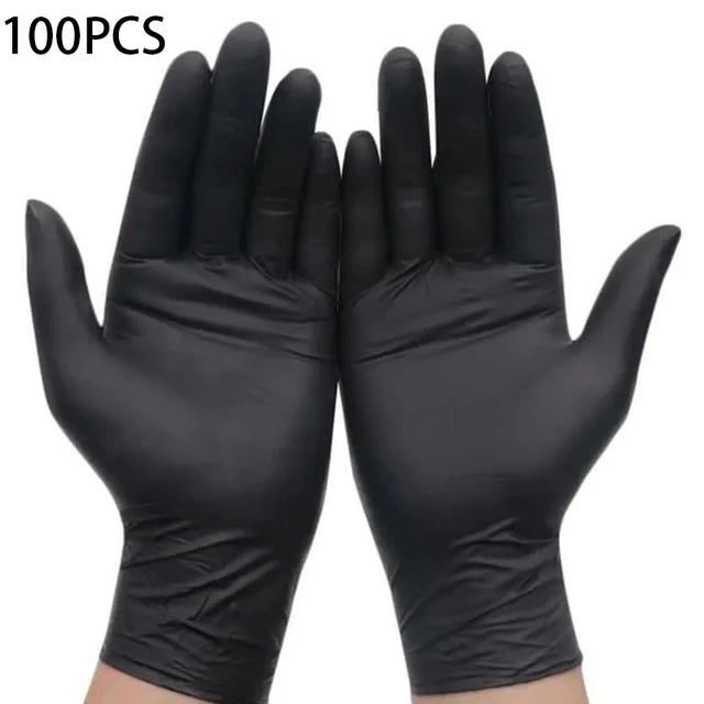 20/50/100PCS Black Nitrile Gloves Thickened Durable Household Cleaning Gloves Dishwashing Glove For Garden Hair Dyeing Tattoos