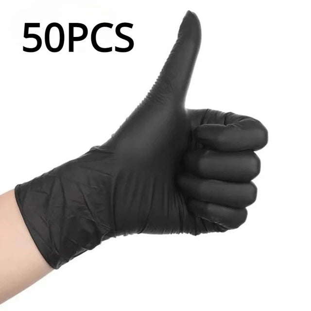 20/50/100PCS Black Nitrile Gloves Thickened Durable Household Cleaning Gloves Dishwashing Glove For Garden Hair Dyeing Tattoos