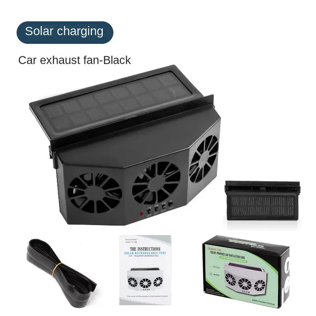 Ventilador de refrigeración para coche, Enfriador de aire Solar eléctrico de 3 cabezales, radiador de ventilación de carga, purificadores de asiento delantero para vehículo, camión y SUV 