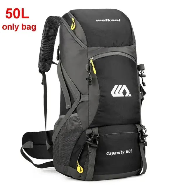 Mochila de viaje de 50L, bolsa de Camping para hombre, bolsa grande para senderismo, mochila turística, impermeable, para deportes al aire libre, escalada y montañismo 