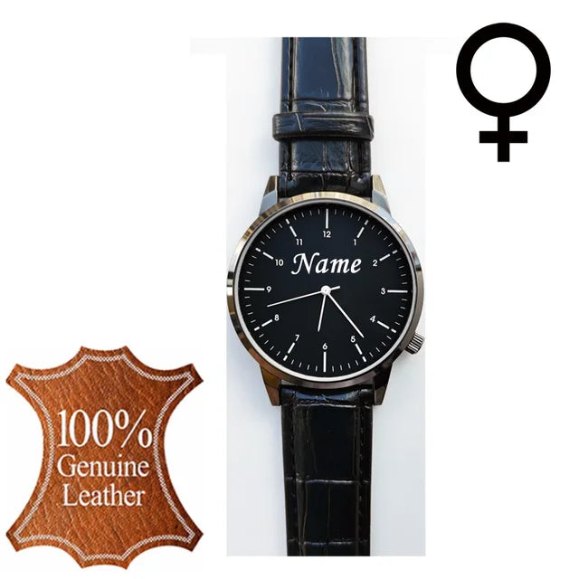 Reloj de pulsera personalizado con grabado con su nombre y logotipo para hombre y mujer, pulsera de malla de acero inoxidable, relojes de pulsera personalizados para hombre y mujer 