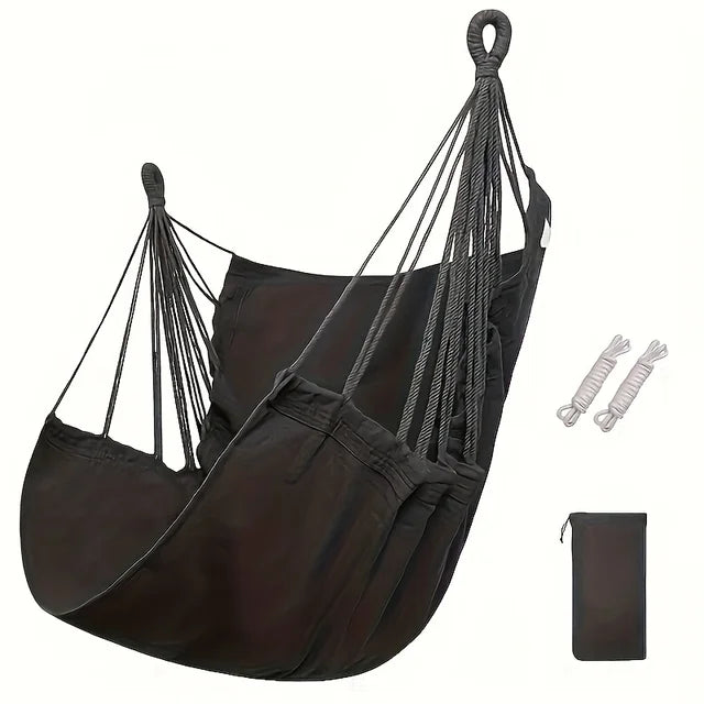 1pc Leisure Fabric Hammock Chair Outdoor Swing Chair Hammock Dormitory Hammock Chair Anti Rollover Hammock(With Storage Bag