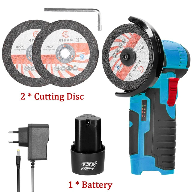 12V Cordless Electric Angle Grinder 800W 19500rpm Lithium Battery Mini Polishing Grinding Machine Diamond Cutting Power Grinder