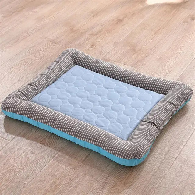 Almohadilla refrescante para cama para perros, gatos, cachorros y gatitos, manta fresca para mascotas, Material de seda helada, suave para dormir en verano, rosa, azul, transpirable 