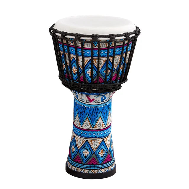 8 英寸便携式非洲鼓 Djembe 手鼓，带有丰富多彩的艺术图案，打击乐器