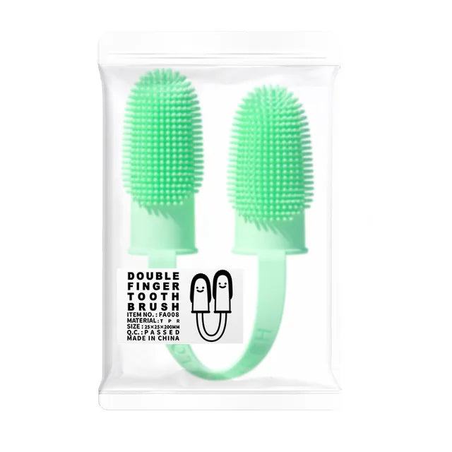 Cepillo de dientes para perros, kit de cepillo de dientes para mascotas, cepillo de dientes de doble dedo súper suave para perros, cuidado Dental para cachorros, gatos y mascotas pequeñas 