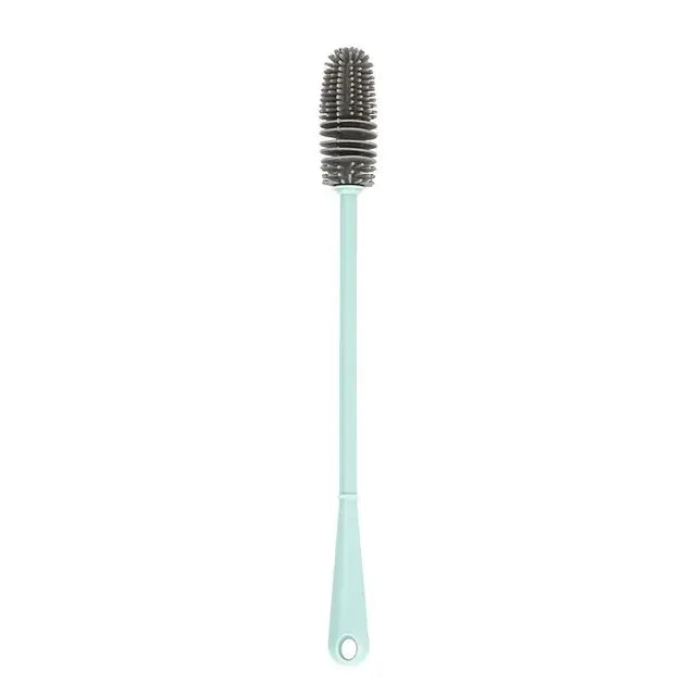 Silicone Milk Bottle Brush Cup Scrubber Glass Cleaner Long Handle Drink Bottle Clean Brush Kitchen Cleaning Tool