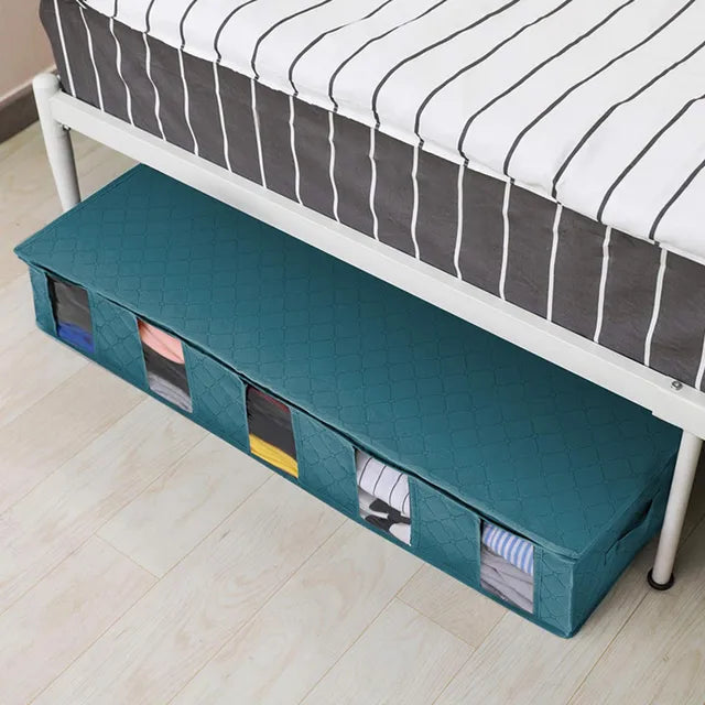 Under Bed Storage Box Clothes Storage Bag Extra Large Clothing Sorting Folding Flat Under Bed Storage Box Compartment Packing