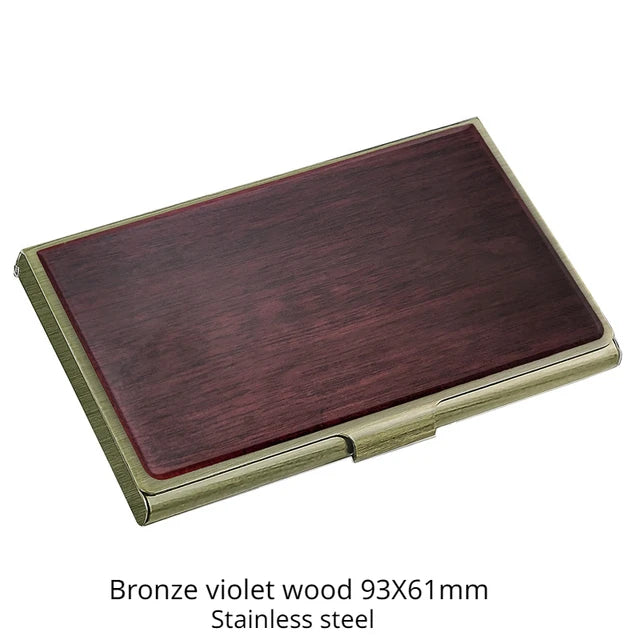 Laser Engraving Logo Black Walnut Solid Wood Business Card Box Customized Wooden Clip Personalized Cardcase Activities Gifts