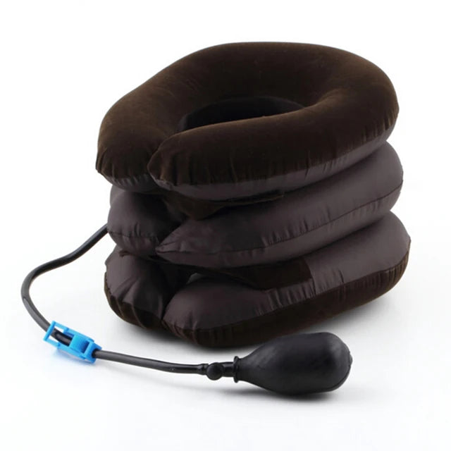 Corrector de masaje de cuello de 3 capas, alivio del cuello, inflable, terapia de vértebra Cervical, tracción, almohada suave para aliviar el dolor 