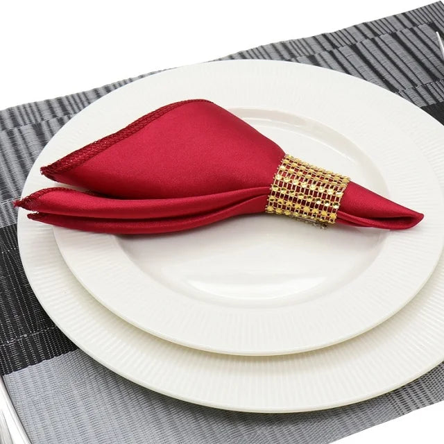 50 Uds servilletas de tela para decoración de boda, pañuelo cuadrado de tela satinada, servilleta, suministros para el hogar, decoración de mesa de cena, 30cm 