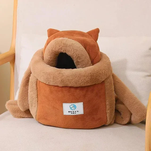 Bolsa portamascotas, mochila de felpa para perros y gatos, para viajes al aire libre, caminar, invierno, nido cálido, gatito, cachorro, pecho colgante, transportadores portátiles 