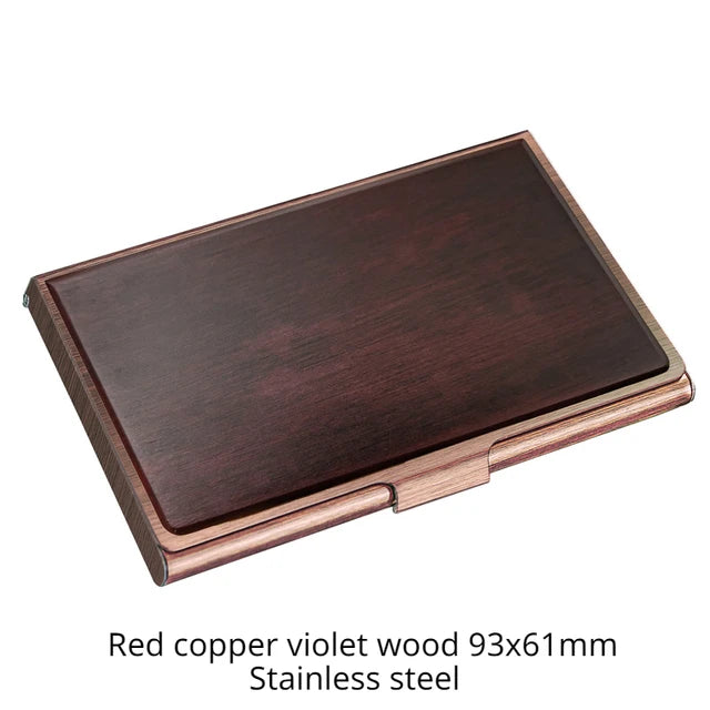 Laser Engraving Logo Black Walnut Solid Wood Business Card Box Customized Wooden Clip Personalized Cardcase Activities Gifts