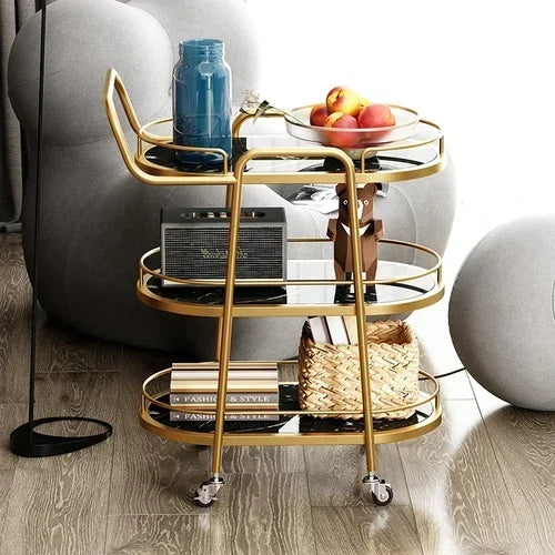 Utility Cart Trolley Bar Tables Gold Wine Cabinet Rolling Kitchen Trolley Serving Outdoor Tool Metal Cabeceros Hotel Furniture