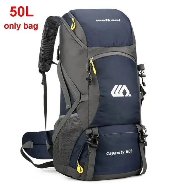 Mochila de viaje de 50L, bolsa de Camping para hombre, bolsa grande para senderismo, mochila turística, impermeable, para deportes al aire libre, escalada y montañismo 