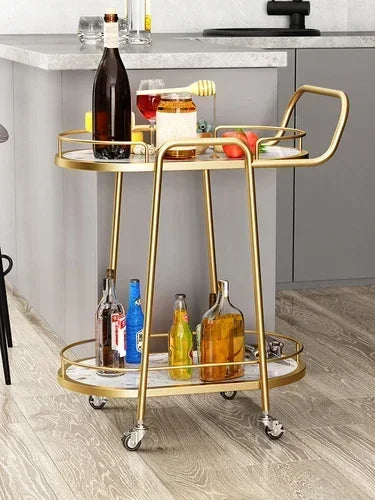 Utility Cart Trolley Bar Tables Gold Wine Cabinet Rolling Kitchen Trolley Serving Outdoor Tool Metal Cabeceros Hotel Furniture