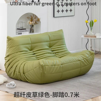 Super Fiber Suede Mesh Red Togo Caterpillar Lazy Sofa Cat Paw for Two People 1.5 Meters in The Living Room Corner