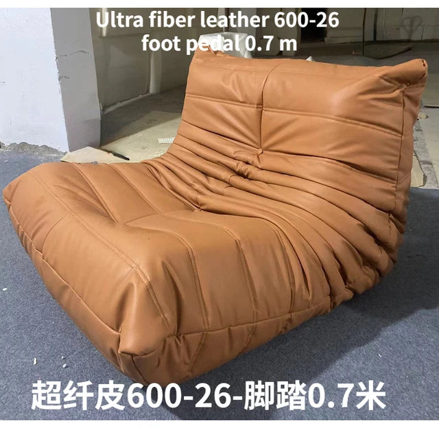 Super Fiber Suede Mesh Red Togo Caterpillar Lazy Sofa Cat Paw for Two People 1.5 Meters in The Living Room Corner