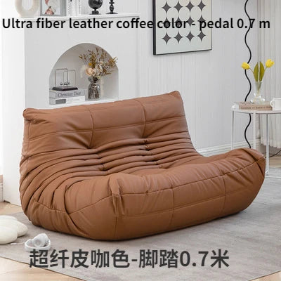 Super Fiber Suede Mesh Red Togo Caterpillar Lazy Sofa Cat Paw for Two People 1.5 Meters in The Living Room Corner