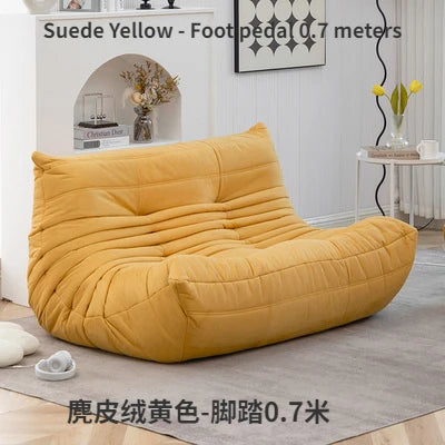 Super Fiber Suede Mesh Red Togo Caterpillar Lazy Sofa Cat Paw for Two People 1.5 Meters in The Living Room Corner