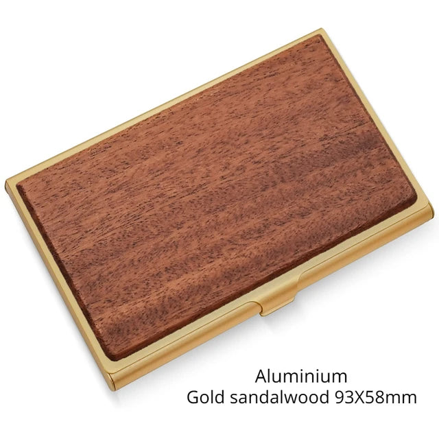 Laser Engraving Logo Black Walnut Solid Wood Business Card Box Customized Wooden Clip Personalized Cardcase Activities Gifts