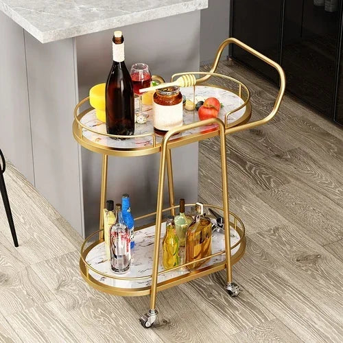 Utility Cart Trolley Bar Tables Gold Wine Cabinet Rolling Kitchen Trolley Serving Outdoor Tool Metal Cabeceros Hotel Furniture