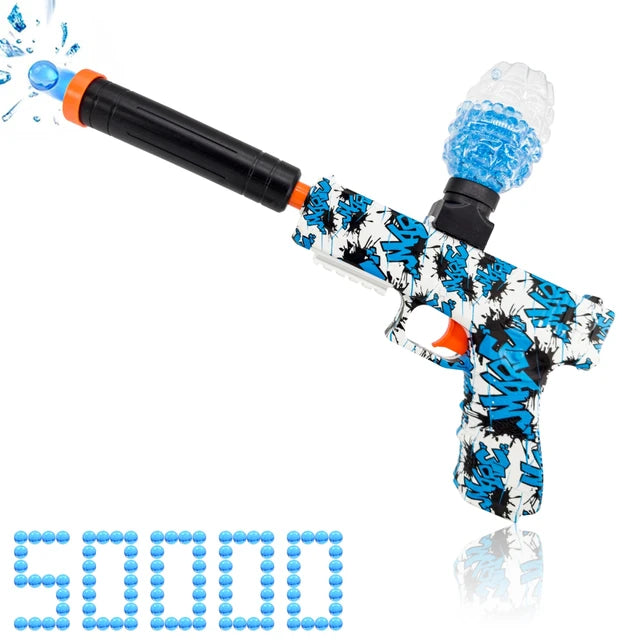 Glock Splatter Ball Blaster acción sin parar, cuentas de agua gratis, con batería recargable, pistola Orby automática para actividades en equipo al aire libre