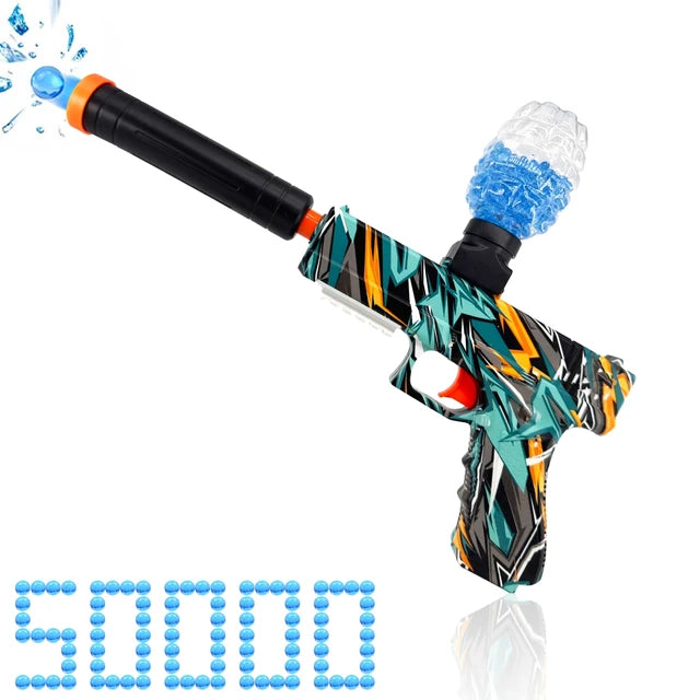 Glock Splatter Ball Blaster acción sin parar, cuentas de agua gratis, con batería recargable, pistola Orby automática para actividades en equipo al aire libre