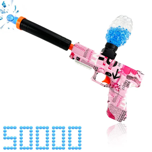 Glock Splatter Ball Blaster acción sin parar, cuentas de agua gratis, con batería recargable, pistola Orby automática para actividades en equipo al aire libre