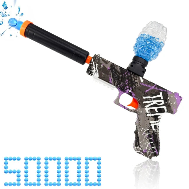 Glock Splatter Ball Blaster acción sin parar, cuentas de agua gratis, con batería recargable, pistola Orby automática para actividades en equipo al aire libre