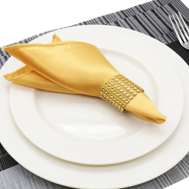 50 Uds servilletas de tela para decoración de boda, pañuelo cuadrado de tela satinada, servilleta, suministros para el hogar, decoración de mesa de cena, 30cm 