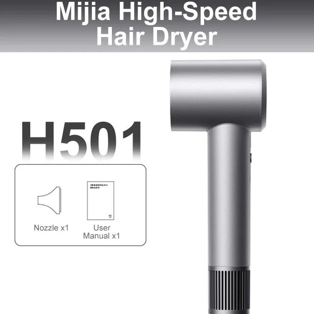 Secador de pelo eléctrico Xiaomi Mijia H501 iones negativos de alta velocidad 110.000 Rpm cuidado profesional velocidad del viento 62 m/s 1600W secado rápido 