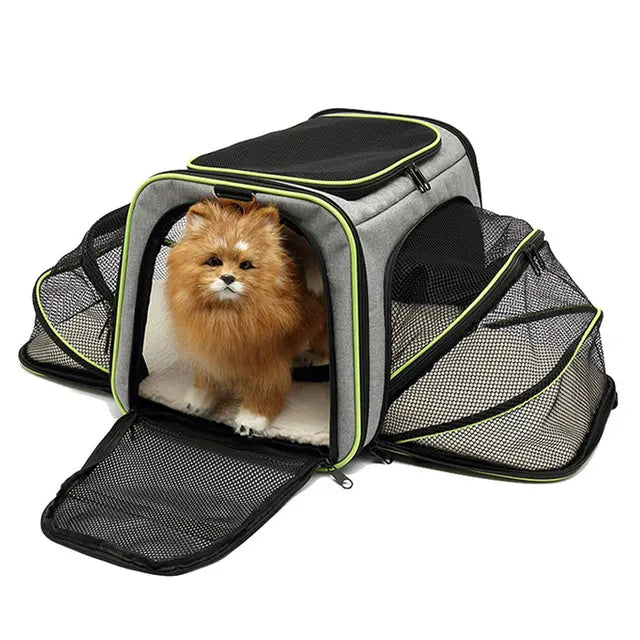 Mochila transportadora para mascotas, bolso de hombro plegable y transpirable portátil, bolsas transportadoras para perros y gatos, bolso de viaje para mascotas, bolsa de transporte 